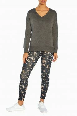 Marika Distressed Side Pocket Leopard Ankle Legging Leggings