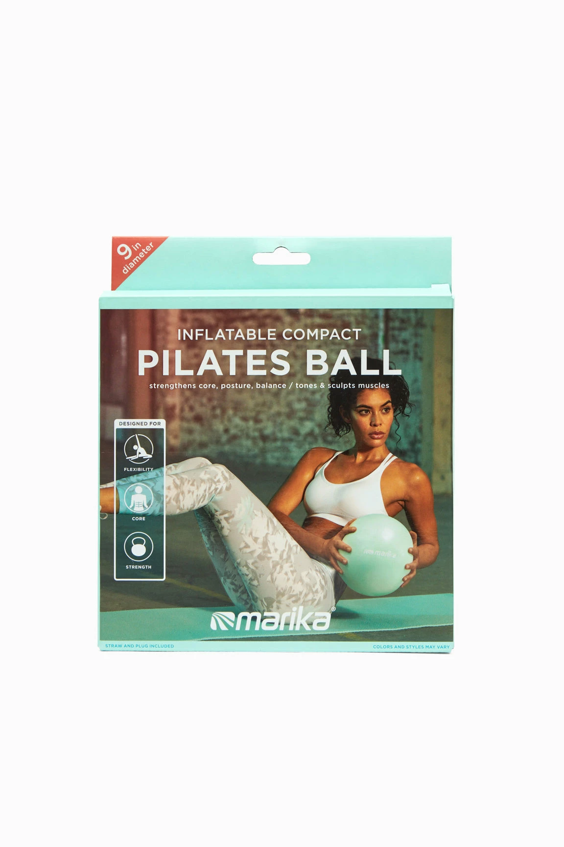 Marika Features 9" Diameter Inflatable Pilates Ball 3 Marika Features 9" Diameter Inflatable Pilates Ball