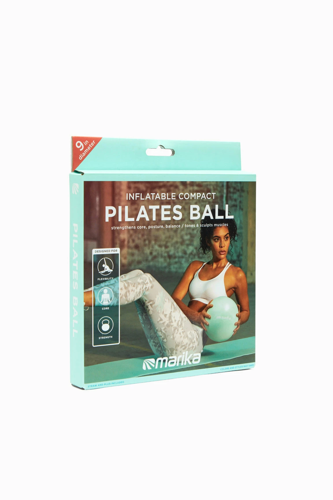 Marika Features 9" Diameter Inflatable Pilates Ball 4 Marika Features 9" Diameter Inflatable Pilates Ball