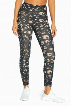 Marika Distressed Side Pocket Leopard Ankle Legging Leggings
