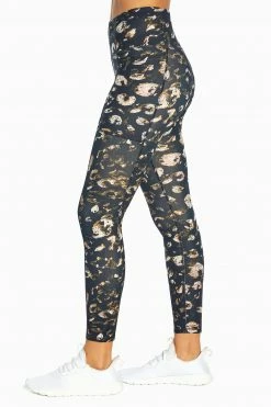 Marika Distressed Side Pocket Leopard Ankle Legging Leggings