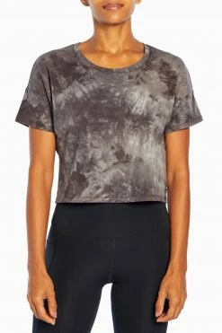 Marika Tie Dye Boxy Crop Short Sleeve Tee Playful Prints