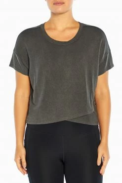 Marika Switchback Cropped Short Sleeve Tee Tops