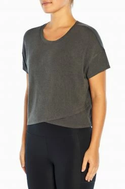 Marika Switchback Cropped Short Sleeve Tee Tops