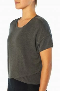 Marika Switchback Cropped Short Sleeve Tee Tops