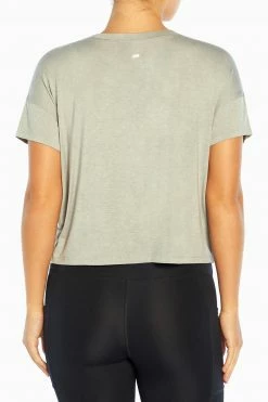 Marika Switchback Cropped Short Sleeve Tee Tops