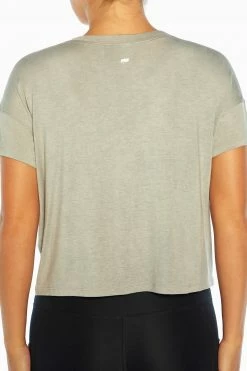 Marika Switchback Cropped Short Sleeve Tee Tops