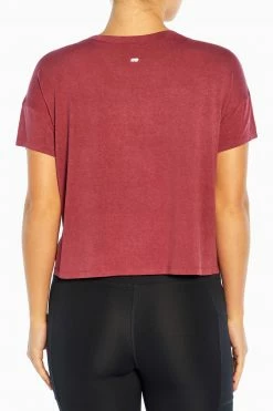 Marika Switchback Cropped Short Sleeve Tee Tops