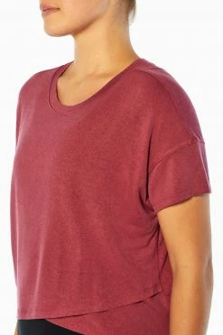 Marika Switchback Cropped Short Sleeve Tee Tops