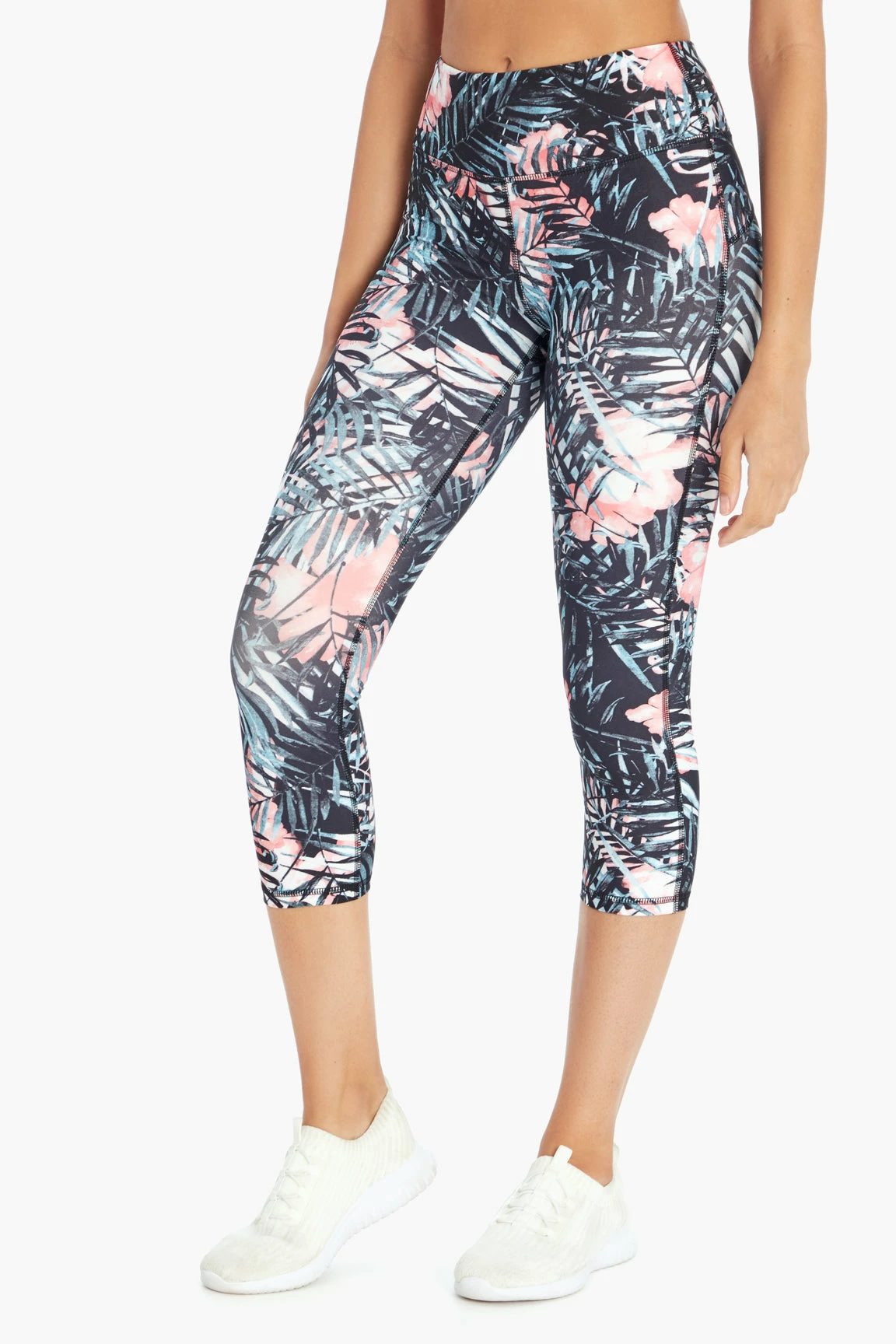 Marika Sport Palm Printed Capri Legging - Peach Tropics 7 Marika Sport Palm Printed Capri Legging - Peach Tropics