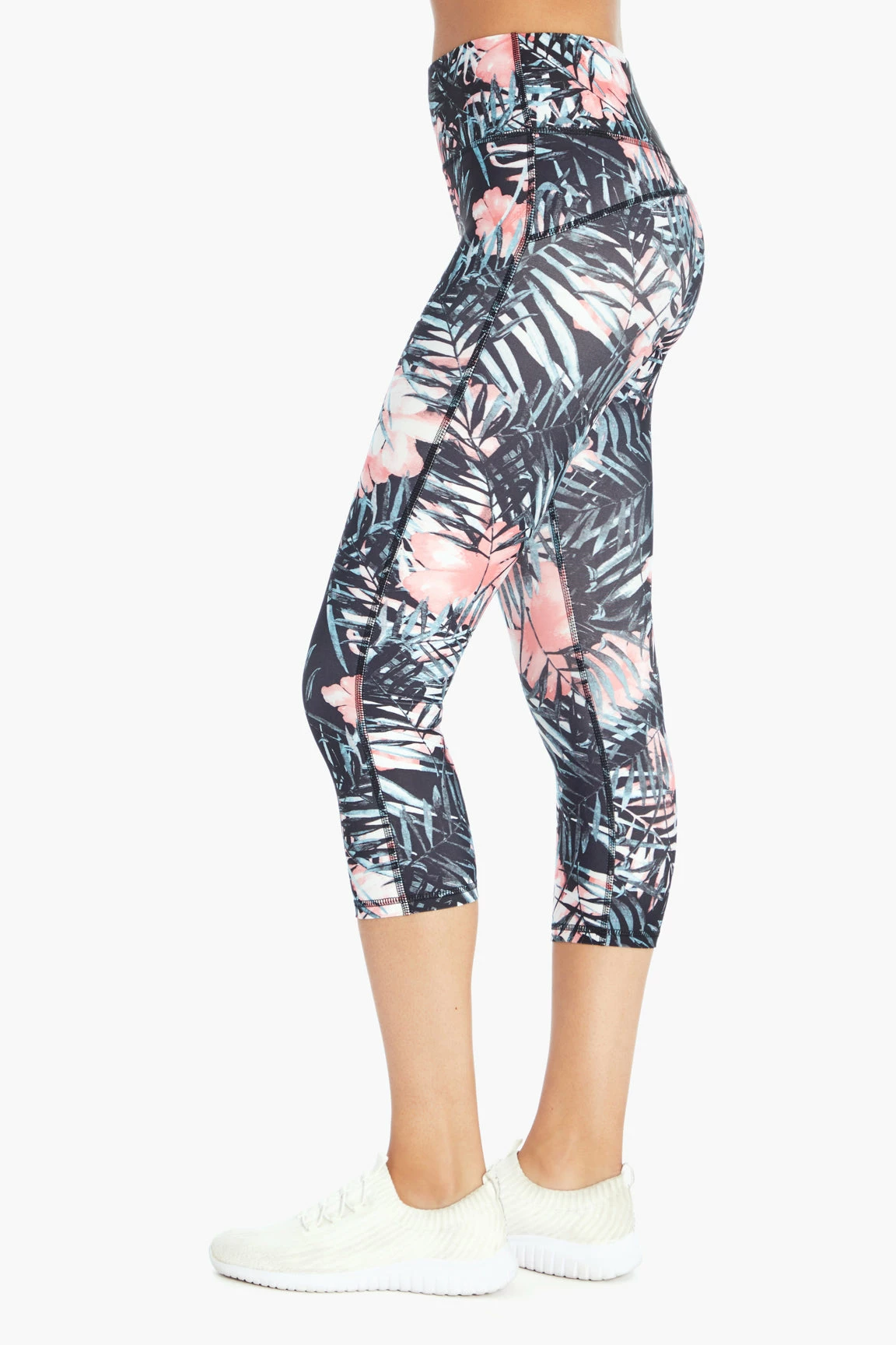 Marika Sport Palm Printed Capri Legging - Peach Tropics 3 Marika Sport Palm Printed Capri Legging - Peach Tropics