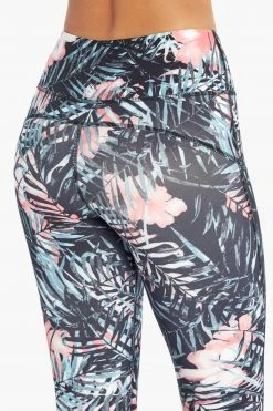 Marika Sport Palm Printed Capri Legging - Peach Tropics 12 Marika Sport Palm Printed Capri Legging - Peach Tropics