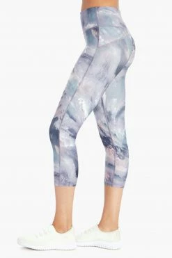 Marika Sport Stormy Sky Printed Capri Legging - Purple Ash