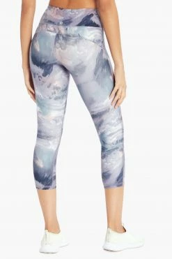 Marika Sport Stormy Sky Printed Capri Legging - Purple Ash