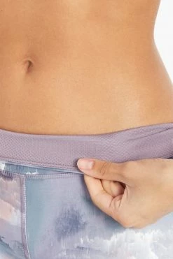 Marika Sport Stormy Sky Printed Capri Legging - Purple Ash