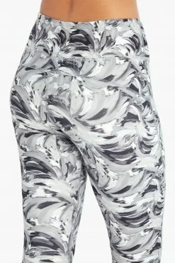 Marika Sport Swirled Paint Printed Capri Legging - Black